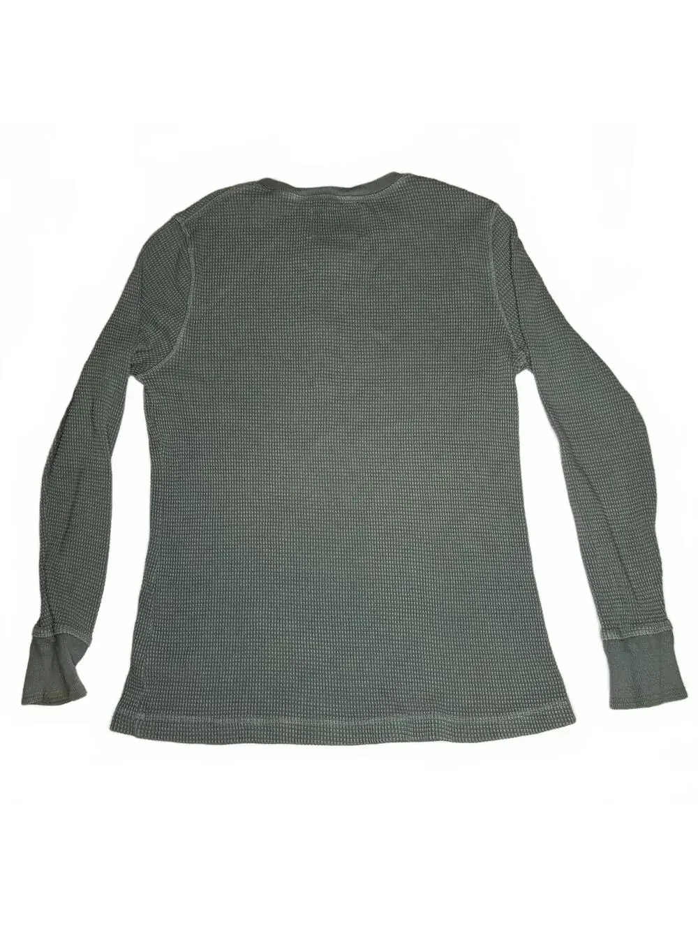 American Giant Women's XL Long Sleeve Thermal Henley Shirt Green
